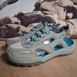 Simms Westshore Water Sandals Womens 10 Grey Turquoise Fishing Hiking Shoes